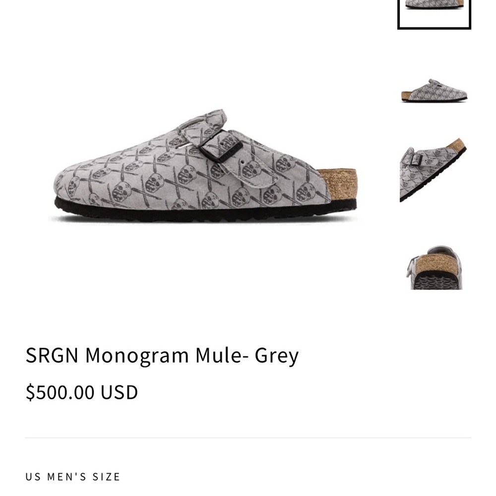 SRGN Monogram Mule- Grey
